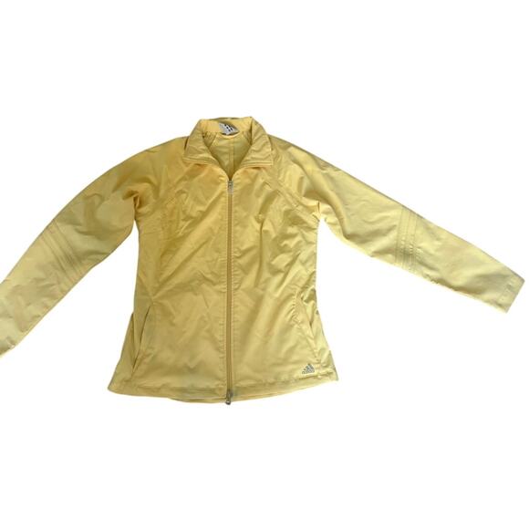EUC Adidas light yellow zip up jacket sz M ClimaProof Activewear Lightweight - Picture 1 of 7